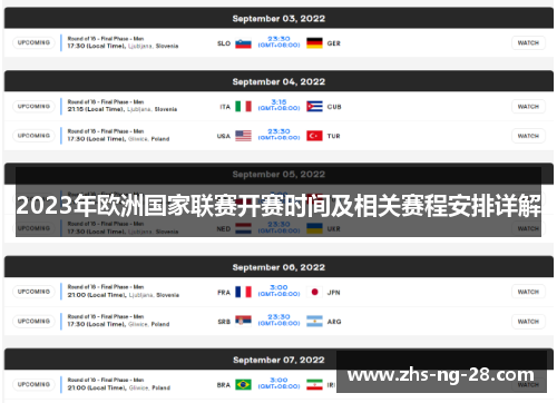 2023年欧洲国家联赛开赛时间及相关赛程安排详解 2023年欧洲国家联赛开赛时间及相关赛程安排详解